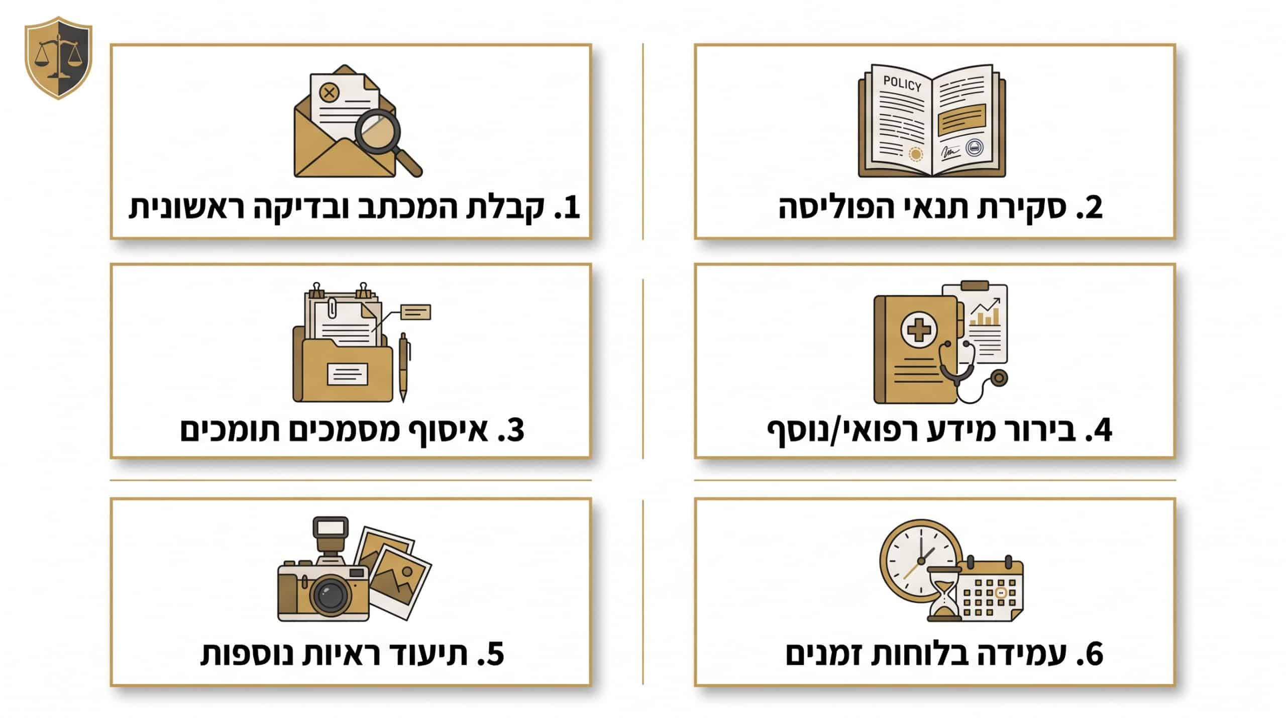 מה לעשות מיד אחרי קבלת מכתב דחיית תביעת ביטוח