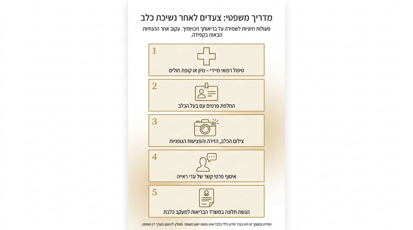 מה לעשות מיד לאחר נשיכת כלב כדי להגן על זכויות הפיצוי