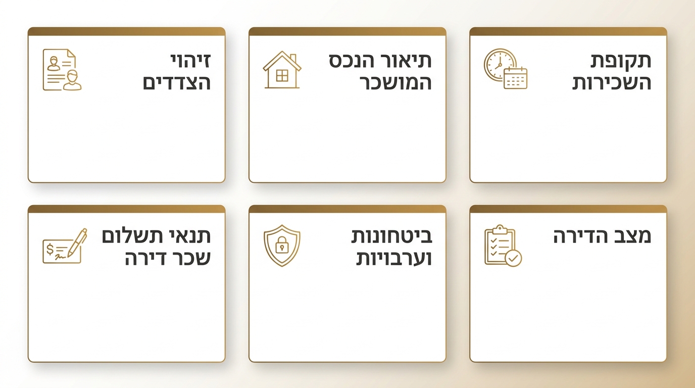 רשימת סעיפי חובה בהסכם שכירות למגורים