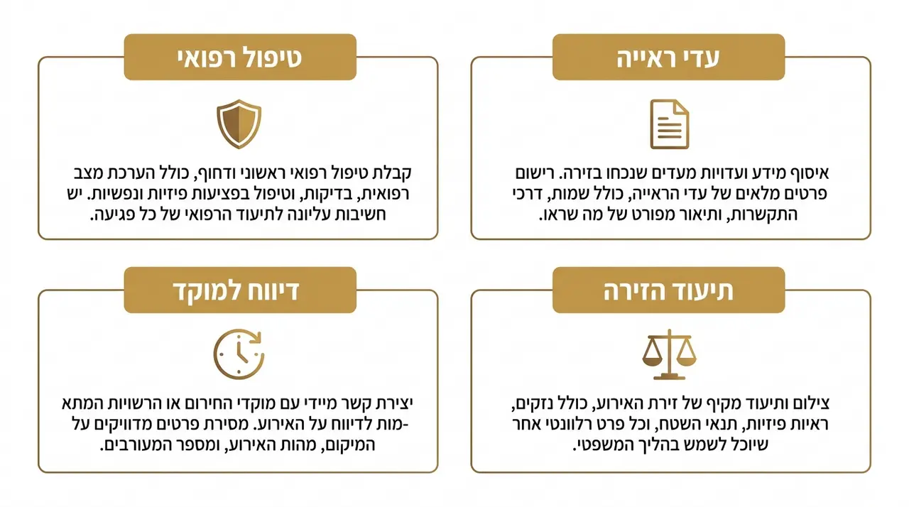תאונה שנגרמה בגלל חושך – מה עושים מיד בזירה כדי להגן על הזכויות
